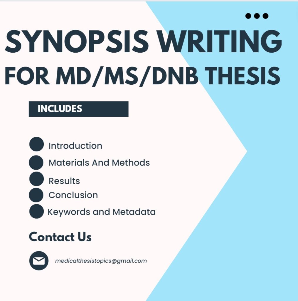 synopsis for thesis MD/MS/DNB