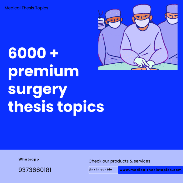 dissertation topics general surgery