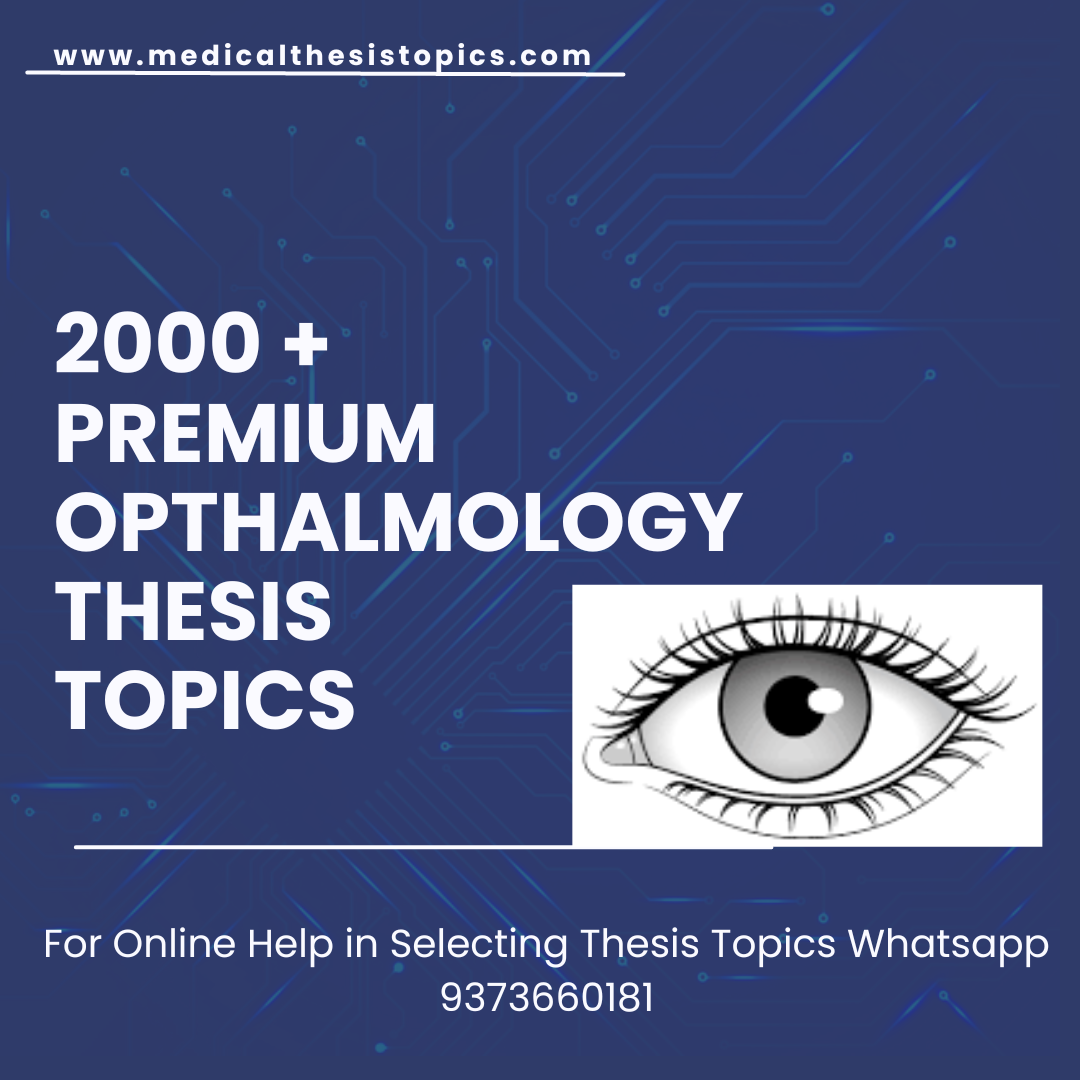 ophthalmology research topics for medical students