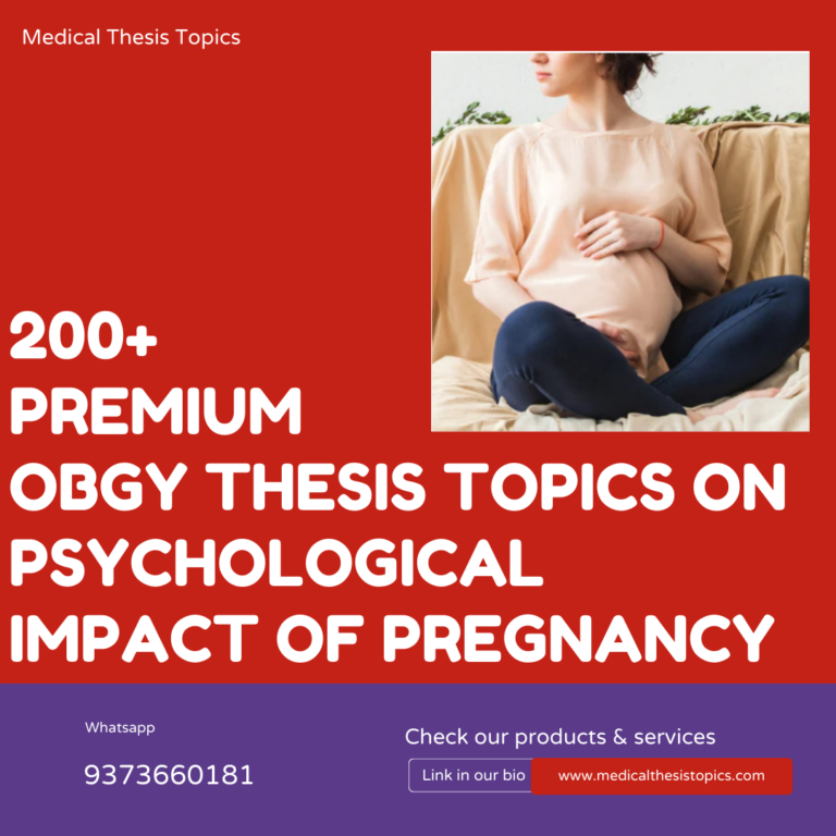thesis topics in obstetrics and gynaecology in rguhs
