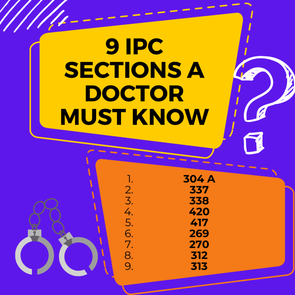 9 IPC SECTIONS A DOCTOR MUST KNOW
