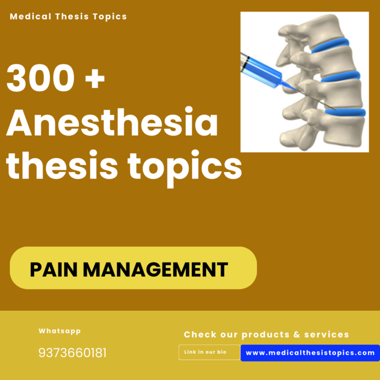 dissertation topics in anesthesia