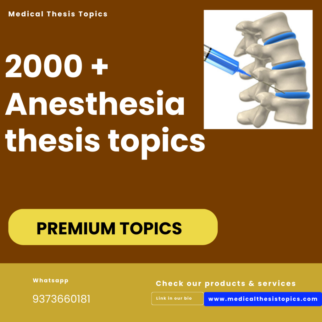 anesthesia thesis topics