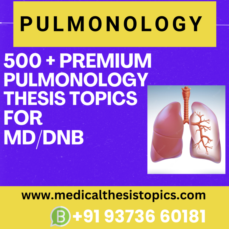 thesis topics in pulmonary medicine