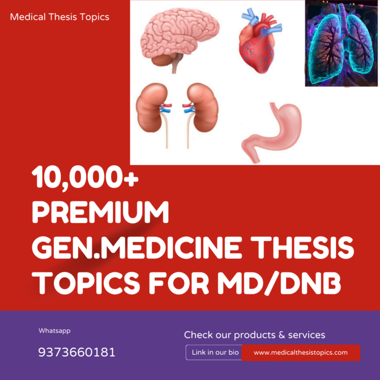 thesis topics for md community medicine