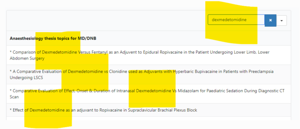 Anesthesia thesis topics