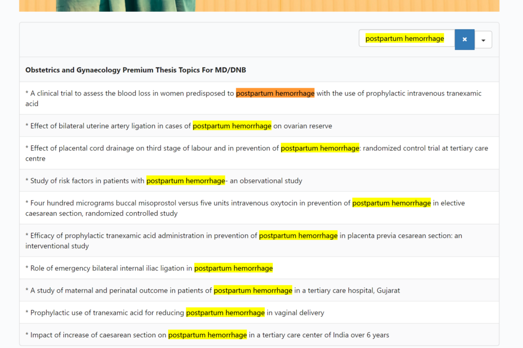 obgy thesis topics