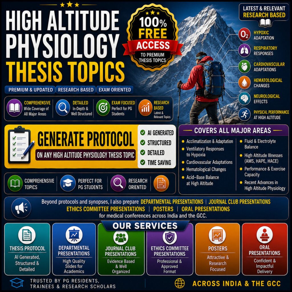 HIGH ALTITUDE PHYSIOLOGY DISSERTATION TOPICS