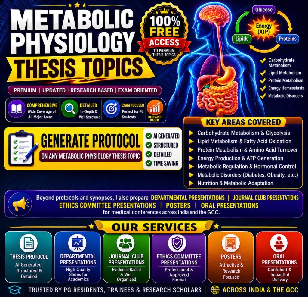 METABOLIC PHYSIOLOGY dissertation TOPICS