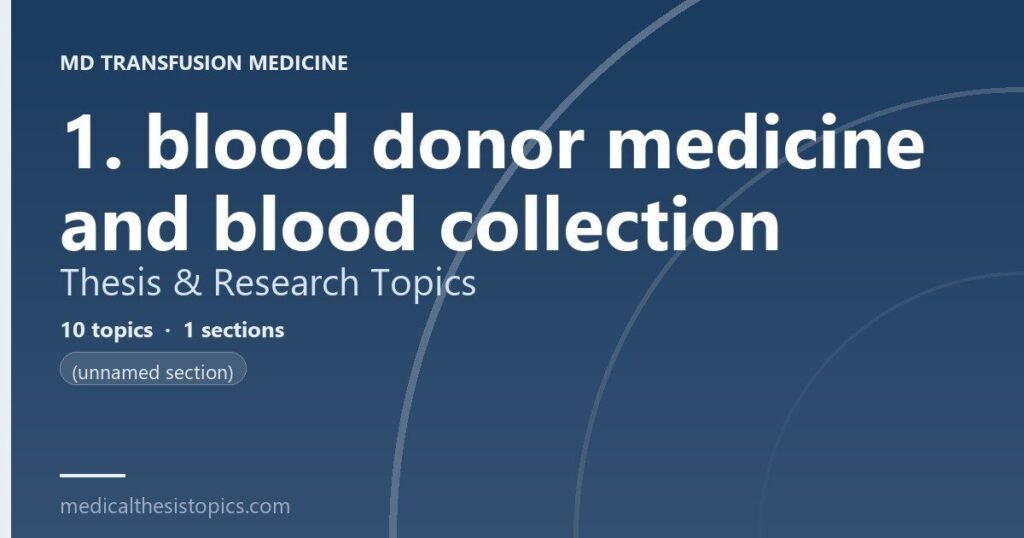 blood donor related thesis topics