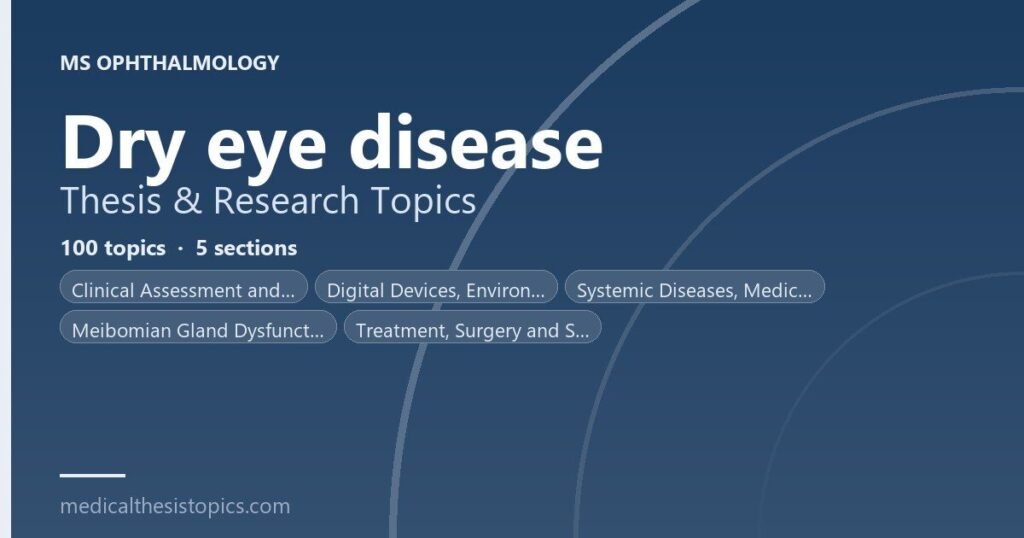 Dry Eyes Thesis Topics