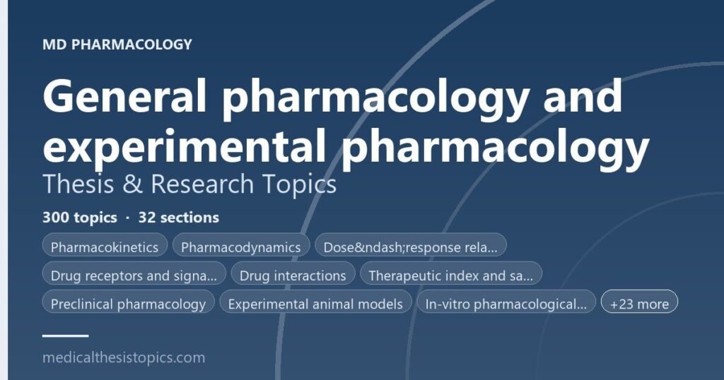 pharmacology thesis topics