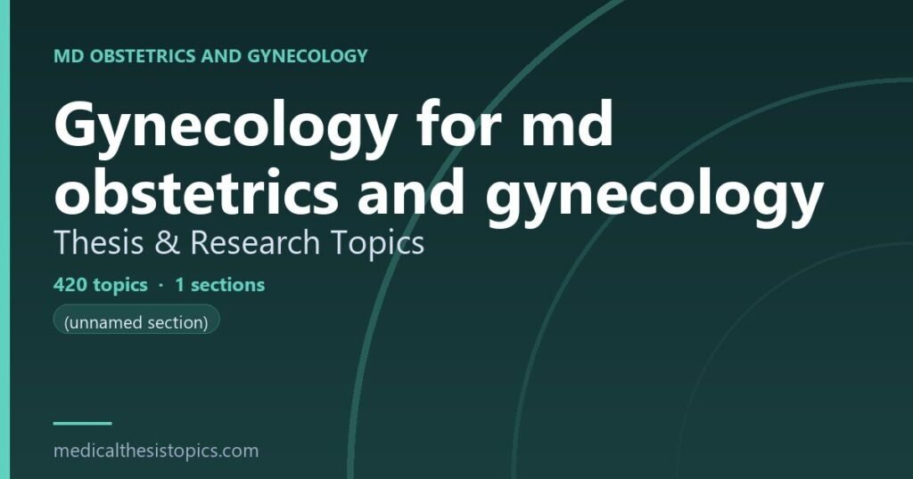 gynecology thesis topics