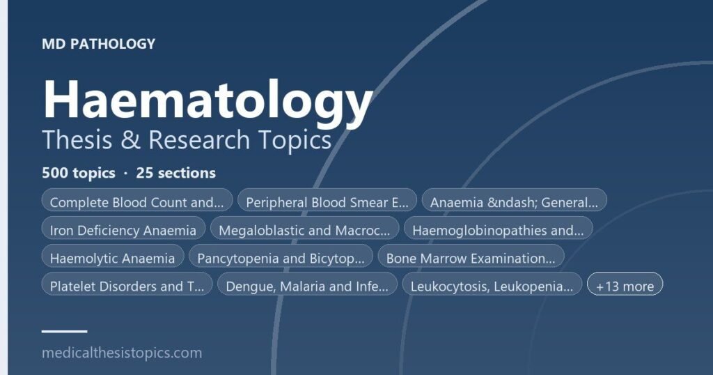 Hematology thesis topics for MD pathology
