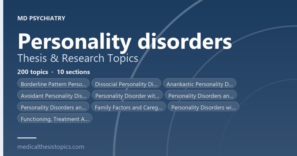 Personality Disorders Thesis Topics