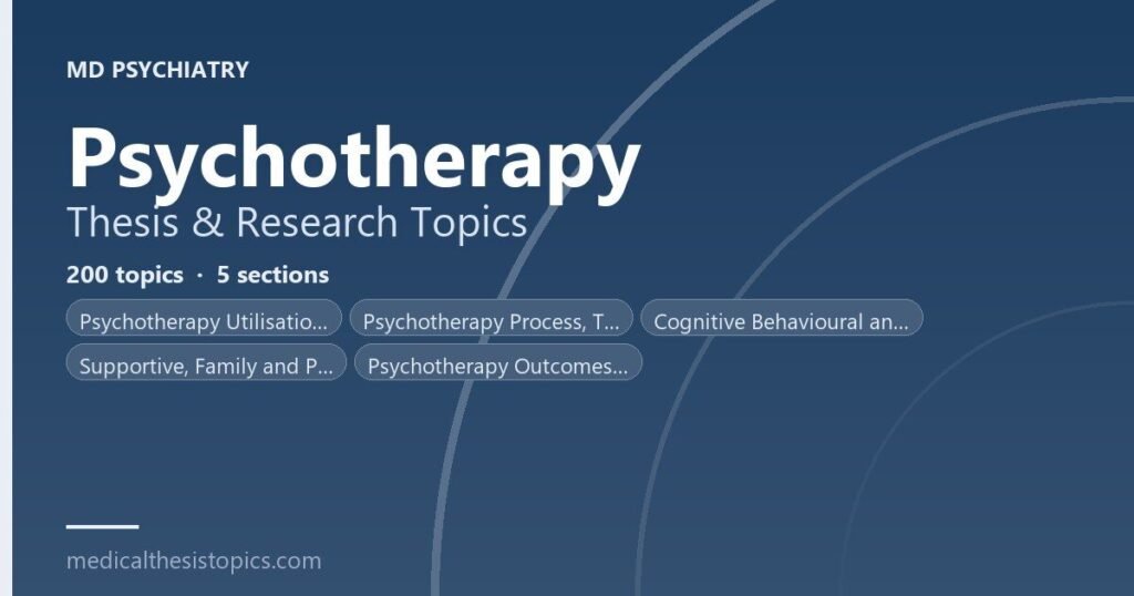 Psychotherapy Research Topics in psychiatry