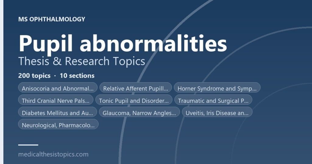 Pupillary Abnormalities Research Topics