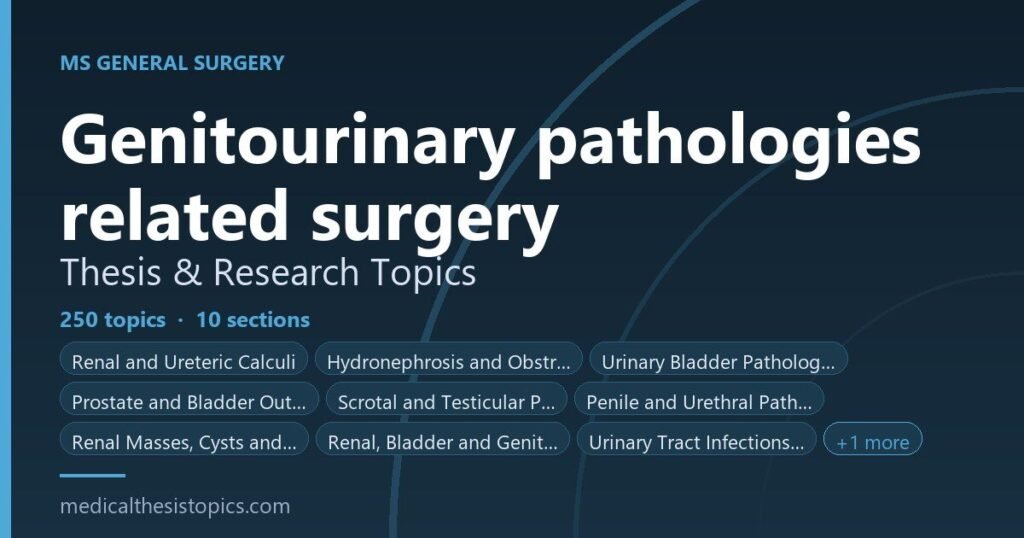 Genito urinary surgeries thesis topics