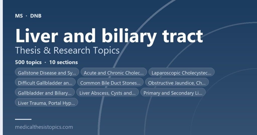 Liver and Biliary Tract Thesis Topics