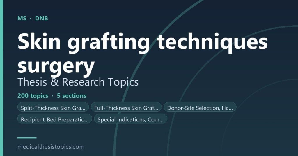 Skin Grafting Rsearch Topics