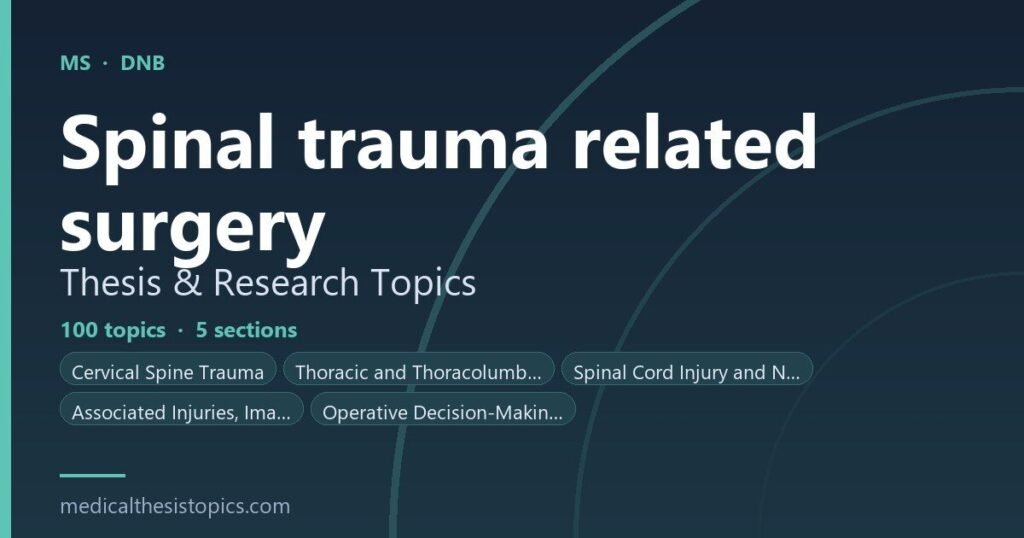 Spinal TRauma research topics